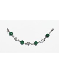 bracciale malachite acciaio inox con nodi